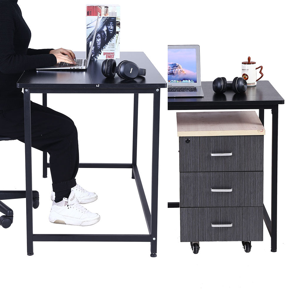 KKTONER Computer Office Desk 47" Modern Simple Computer Table Study Writing Desk Black