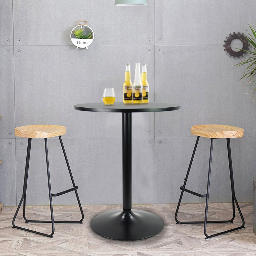 KKTONER Round Bar Table 23.6'' Top Coffee Table for Cocktail Bar Pub Dining Bistro (28.7''H, Black)