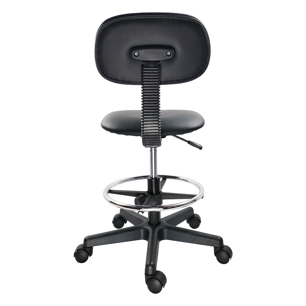 KKTONER PU Leather Mid Back Height Adjustable Swivel Task Chair Without Arms Computer Desk Office Chair Black