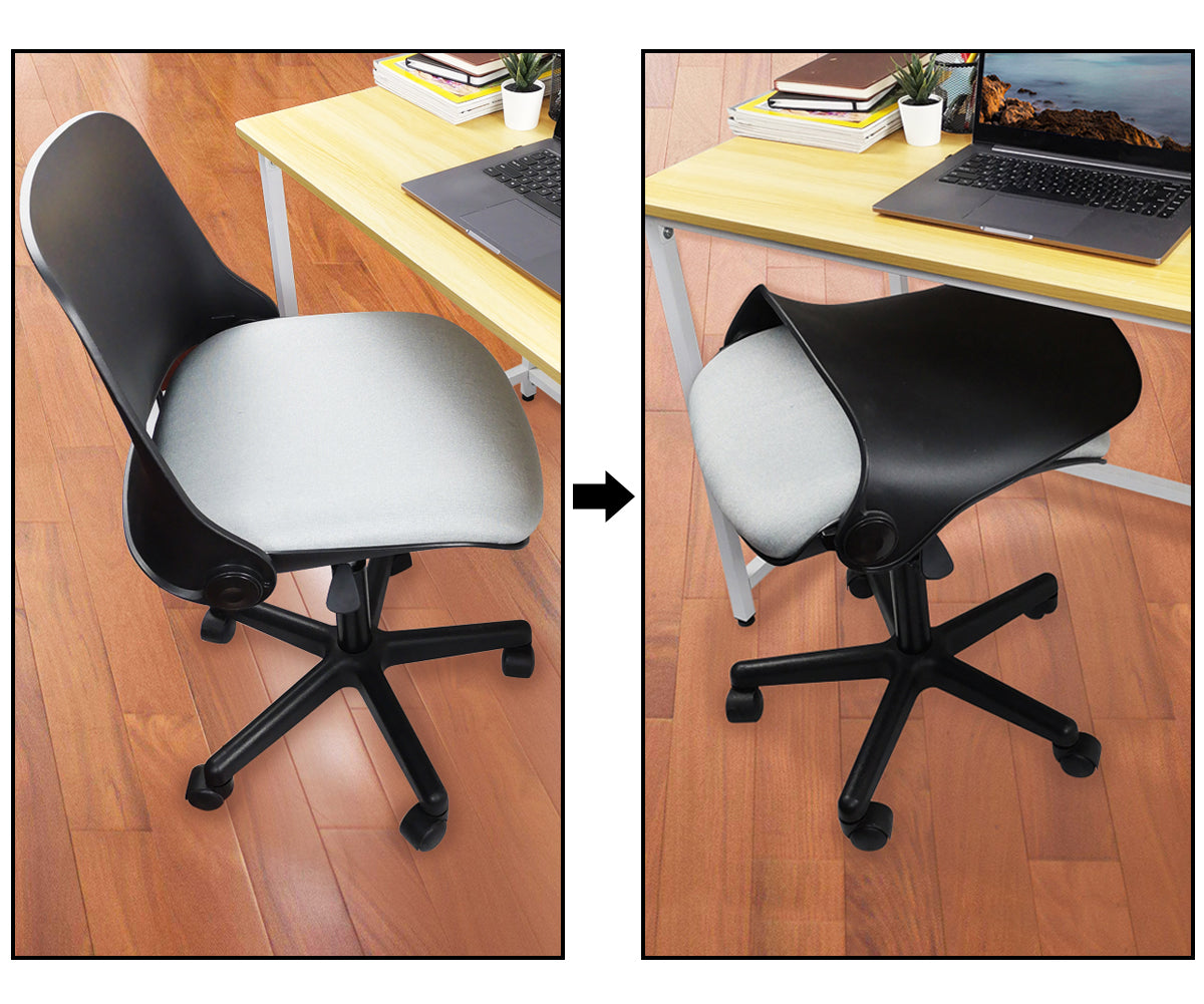 KKTONER Flippable Backrest Office Chair with Mesh Cushion Height Adjustable Swivel Desk Chair with Back Black