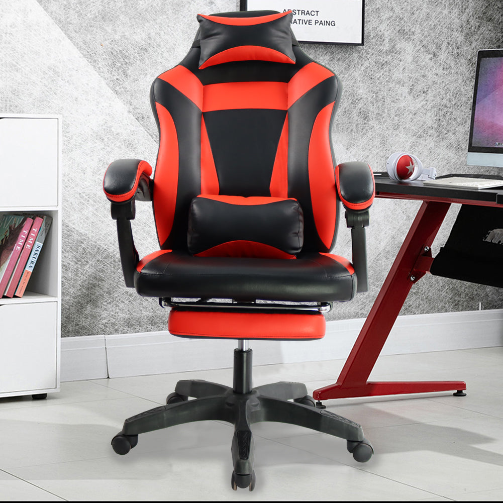 KKTONER Ergonomic Gaming Chair for E-Sport Racing Executive Office Chair Swivel Height Adjustable with Armrest (Red)