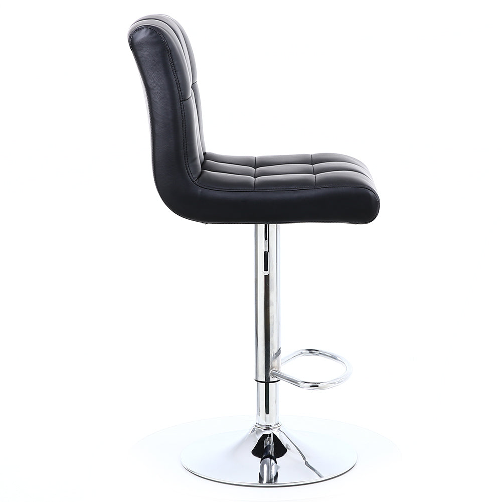 KKTONER Bar Stool PU Leather Chair with Backrest Height Adjustable Swivel Pub Chair Bar stools Black