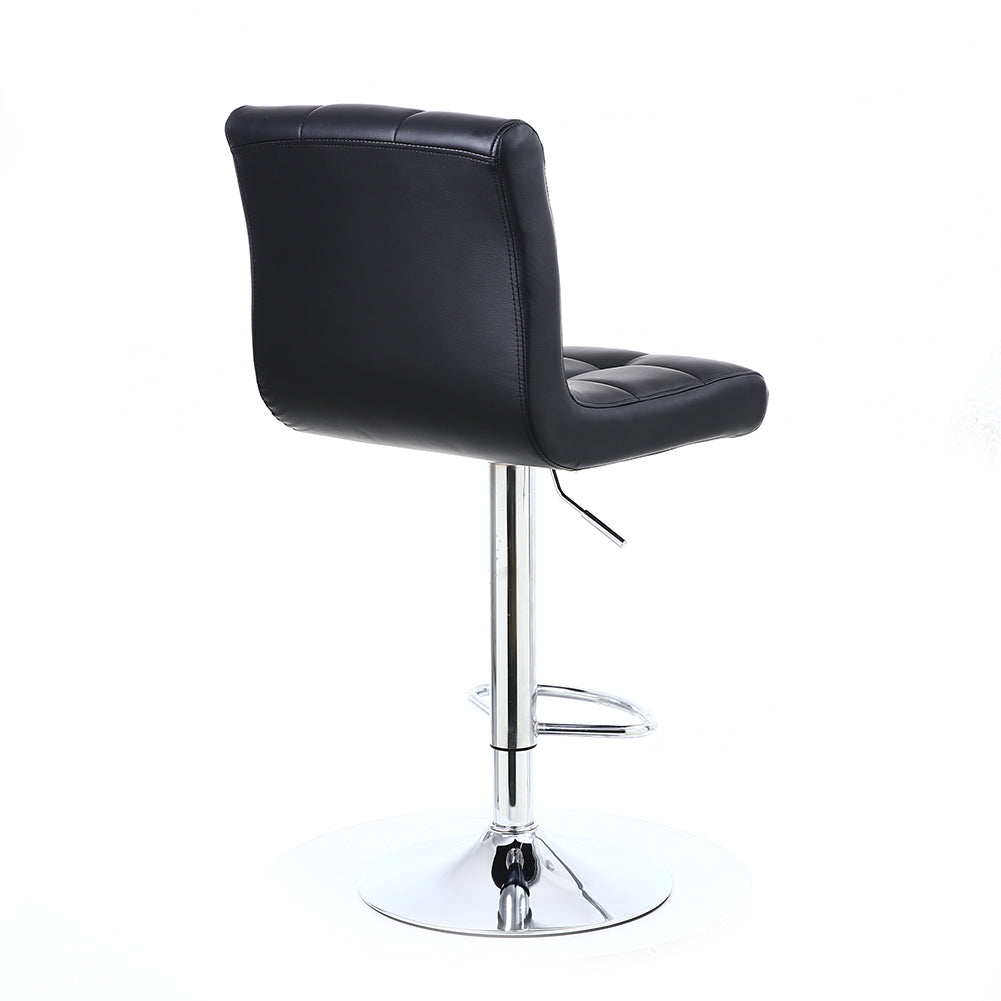 KKTONER Bar Stool PU Leather Chair with Backrest Height Adjustable Swivel Pub Chair Bar stools Black