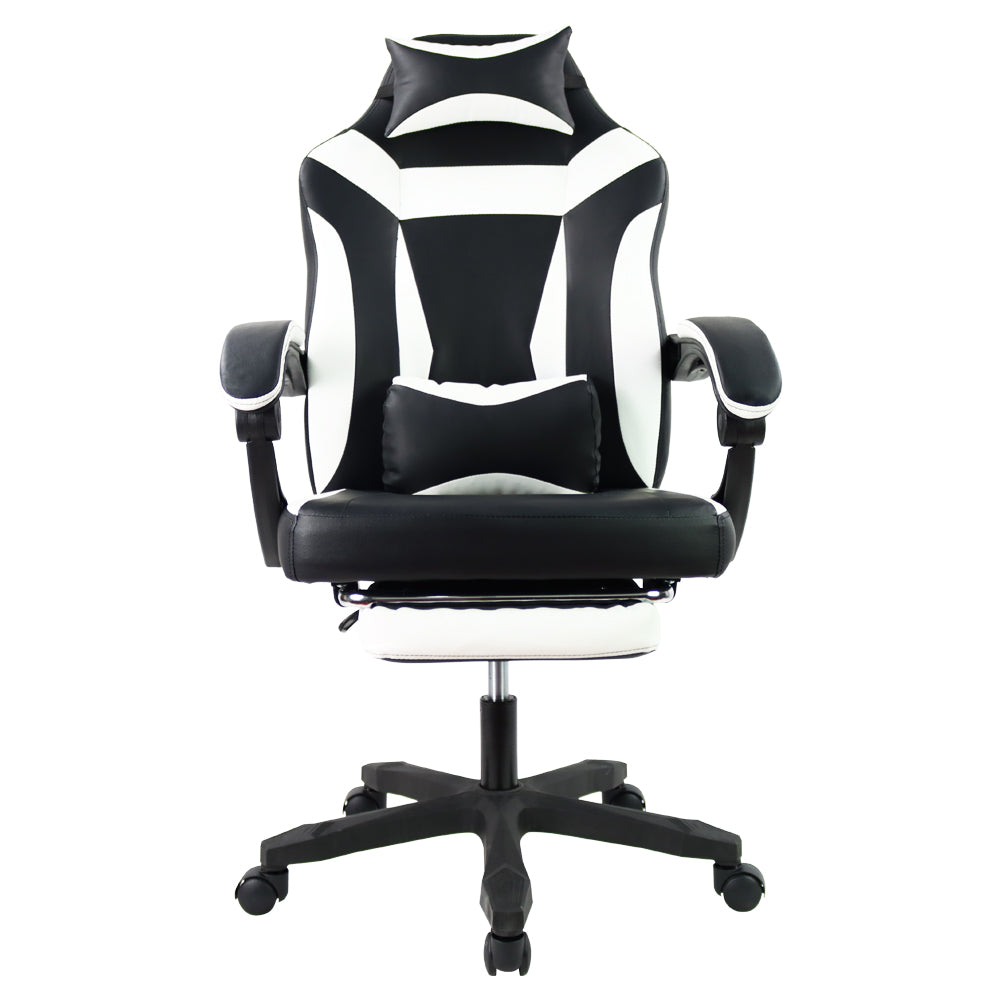 KKTONER Ergonomic Gaming Chair Executive Office Chair for E-Sport Racing Swivel Height Adjustable with Armrest (White)