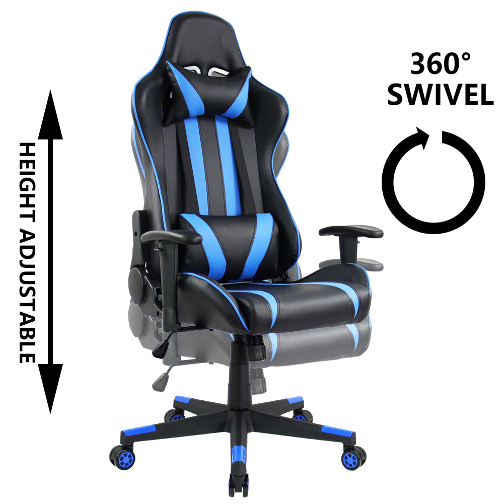 KKTONER Ergonomic Gaming Chair for E-Sport Racing Computer Swivel Height Adjustable Gamer Chair (Blue)