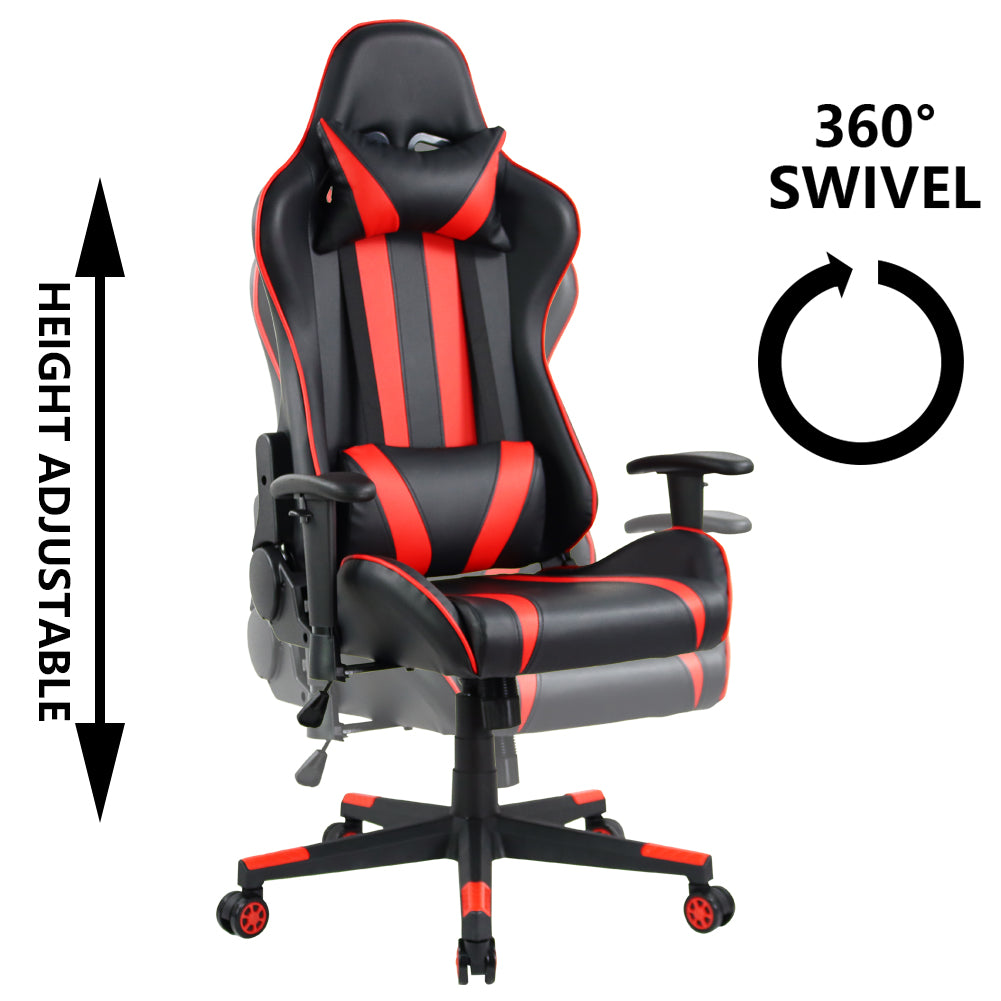 KKTONER Ergonomic Gaming Chair for E-Sport Racing Computer Swivel Height Adjustable Gamer Chair (Red)