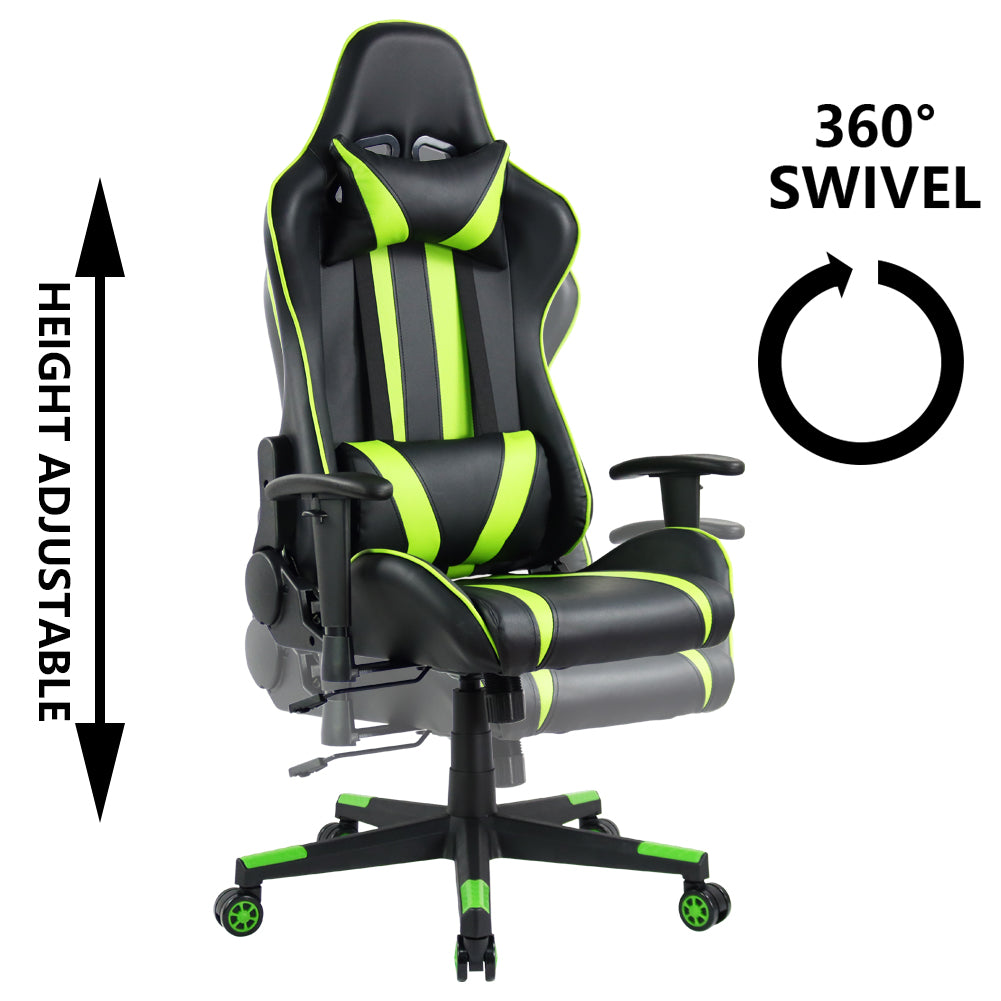 KKTONER Ergonomic Gaming Chair for E-Sport Racing Computer Swivel Height Adjustable Gamer Chair (Green)