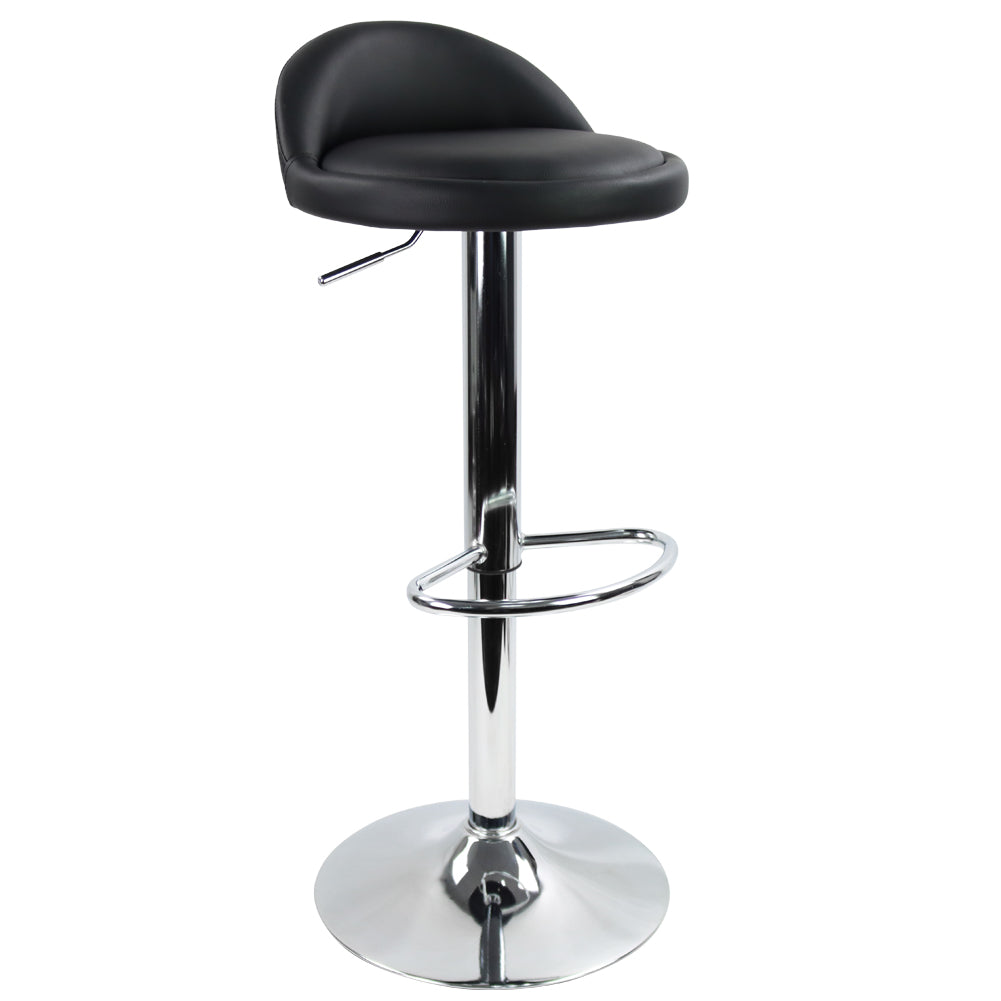 KKTONER Low Back Bar stool PU Leather Height Adjustable 360 Swivel Kitchen Stool with Footrest