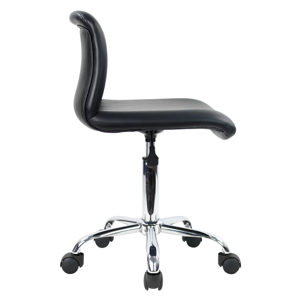 KKTONER PU Leather Desk Chair with Midback Height Adjustable Swivel Home Office Chair Black