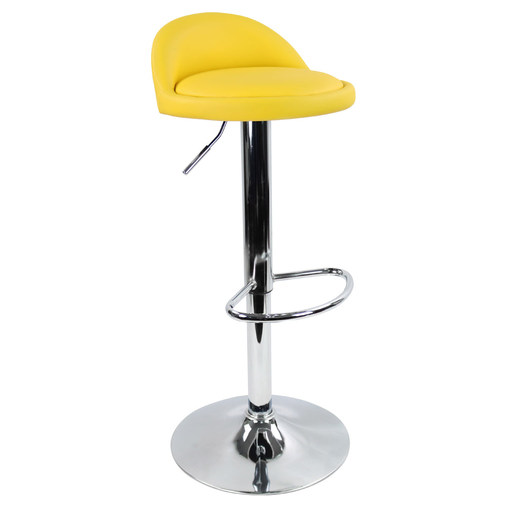 KKTONER Low Back Bar stool PU Leather Height Adjustable 360 Swivel Kitchen Stool with Footrest