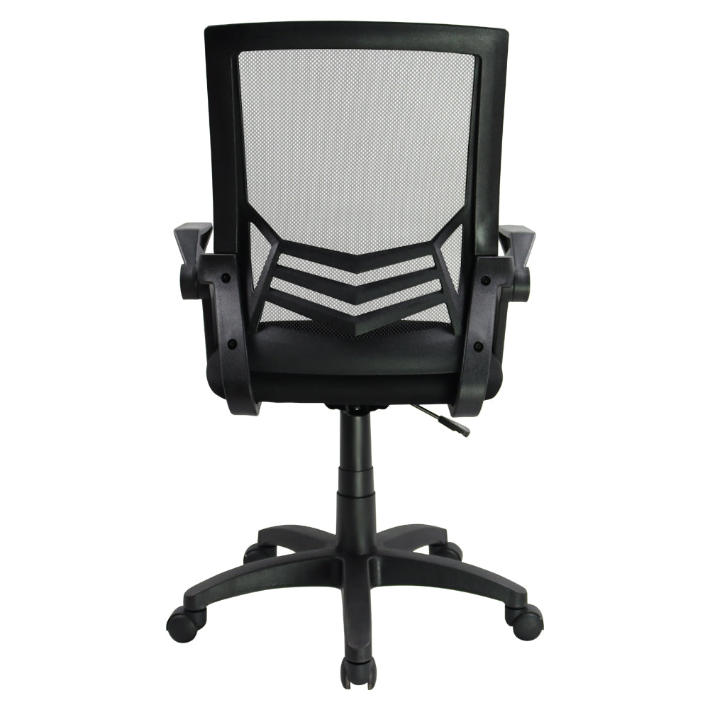 KKTONER Mid-Back Ergonomic Office Chair Swivel Height Adjustable Computer Home Desk Mesh Chair with Armrest (Black)