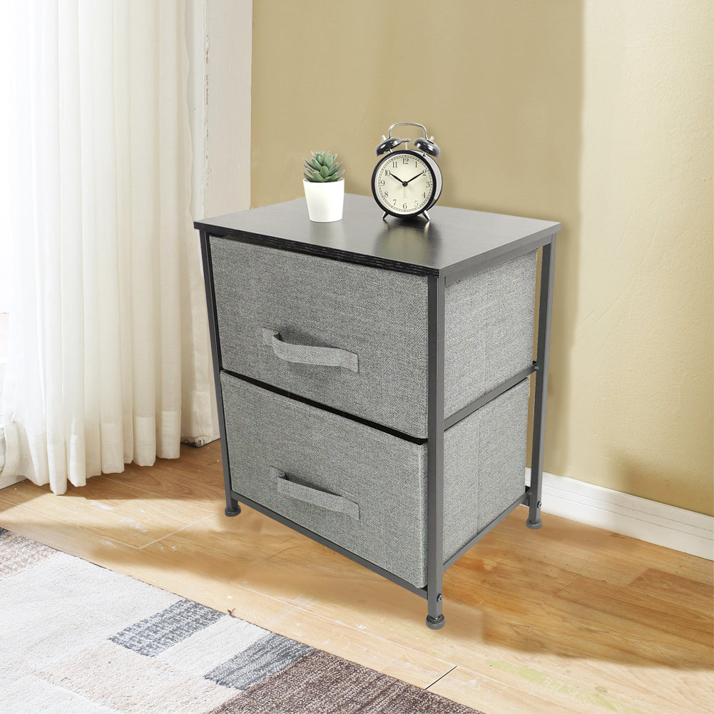 KKTONER Nightstand with 2 Drawers Dresser Storage Tower Organizer for Bedroom Living Room