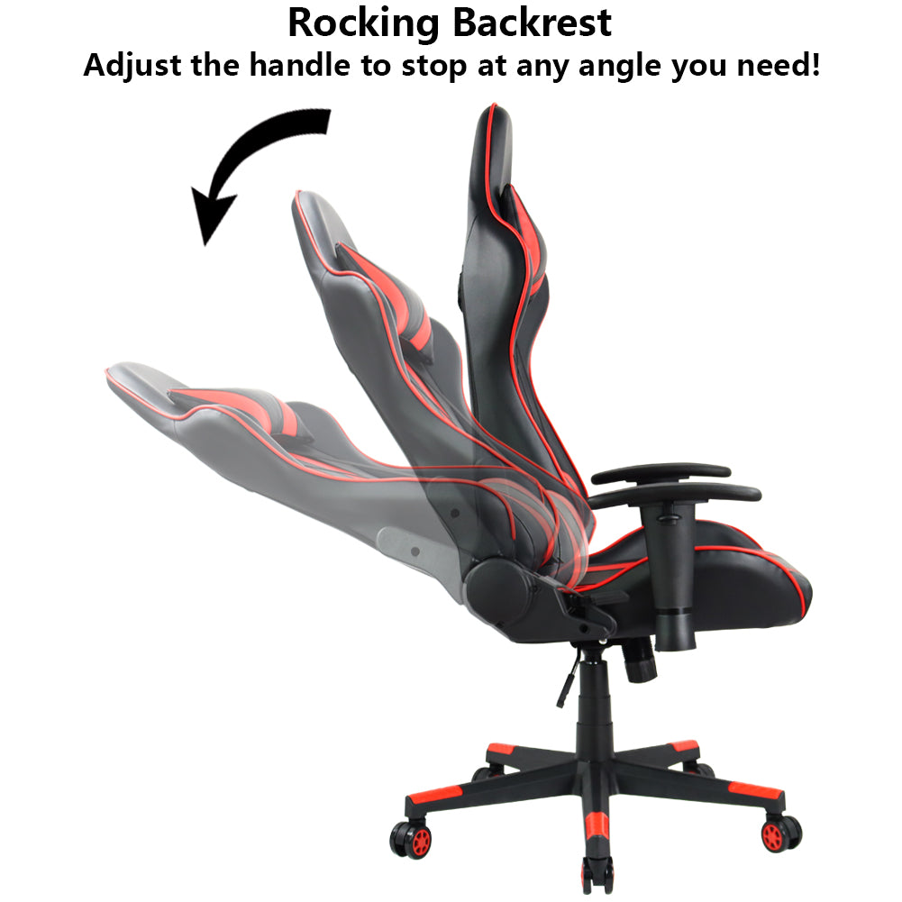 KKTONER Ergonomic Gaming Chair for E-Sport Racing Computer Swivel Height Adjustable Gamer Chair (Red)