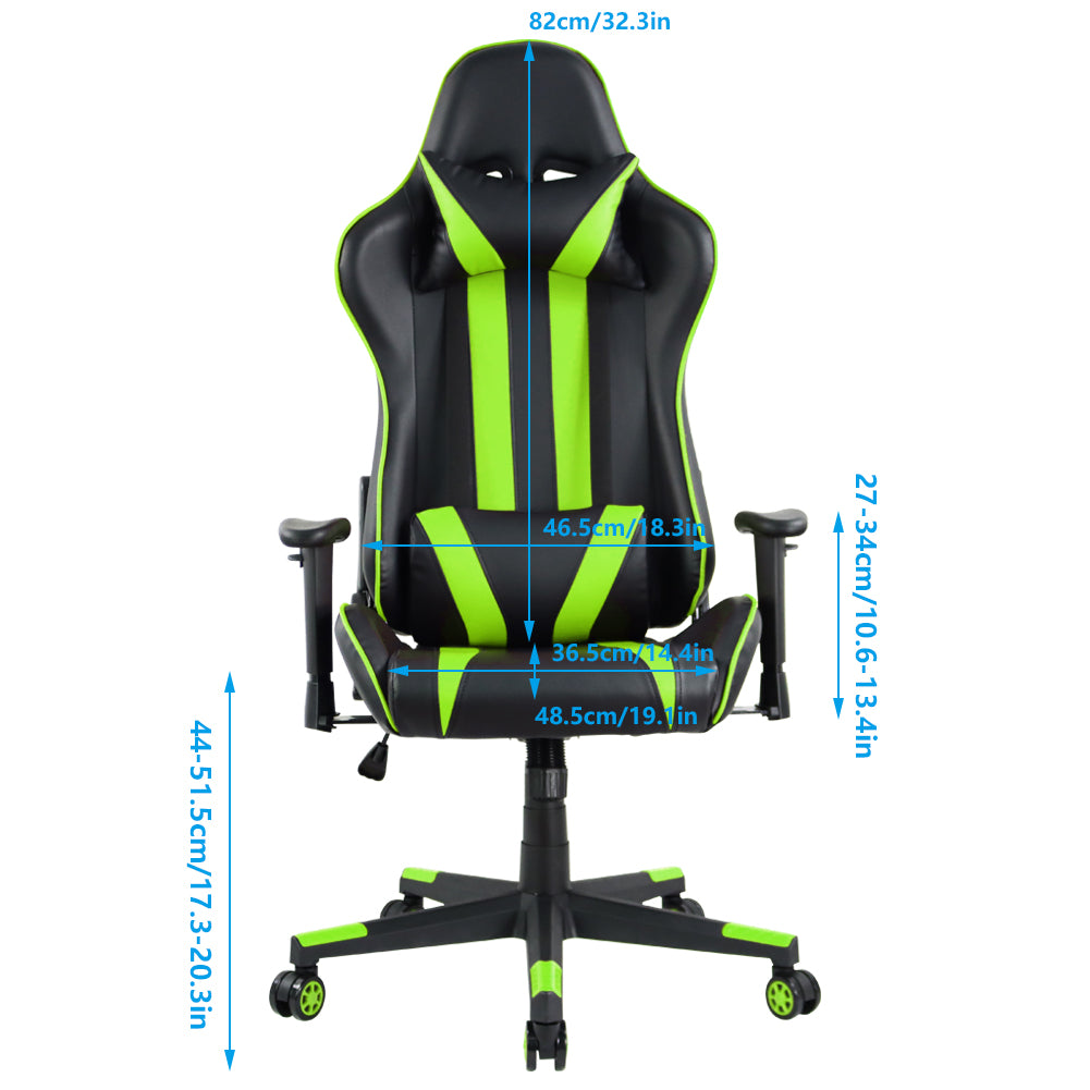 KKTONER Ergonomic Gaming Chair for E-Sport Racing Computer Swivel Height Adjustable Gamer Chair (Green)