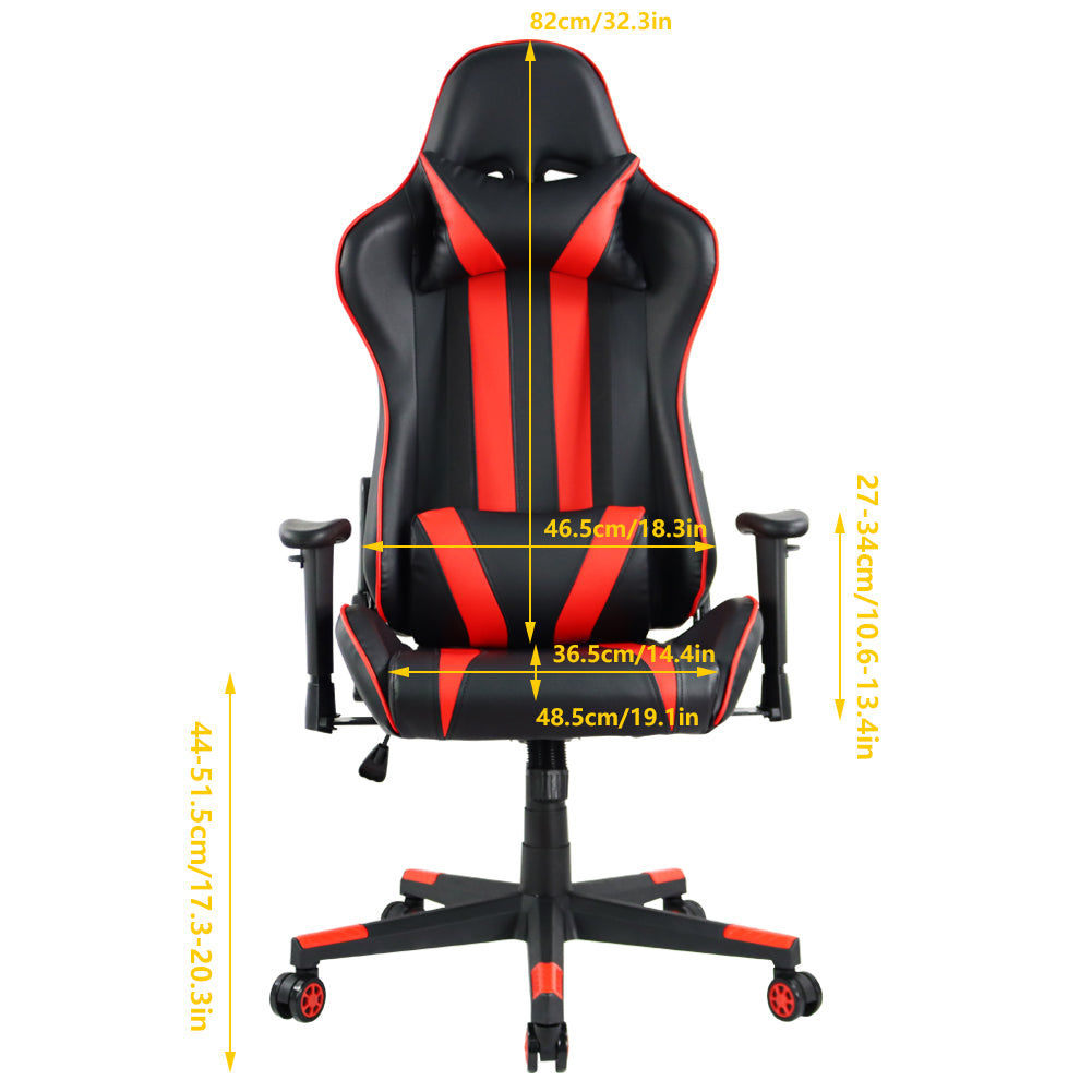 KKTONER Ergonomic Gaming Chair for E-Sport Racing Computer Swivel Height Adjustable Gamer Chair (Red)