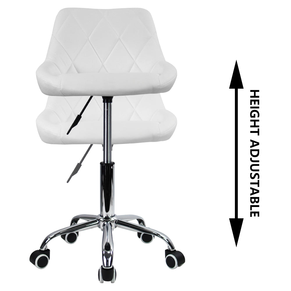 KKTONER Mid-Back Office Chair Swivel Height Adjustable Ergonomic Computer Home Chair with Wheels (White)